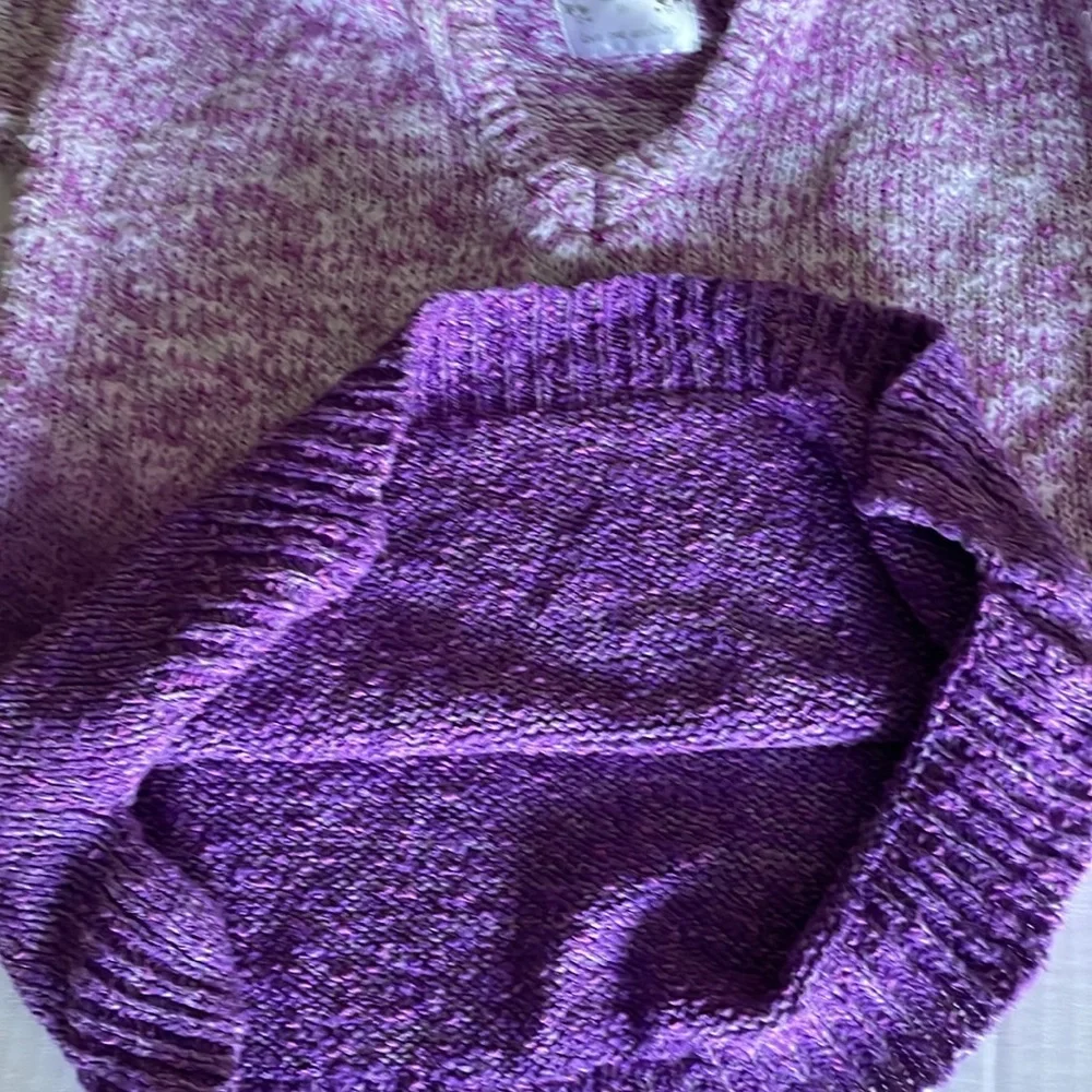 Justice purple Ombre hooded knit short sleeve sweater girls size 14